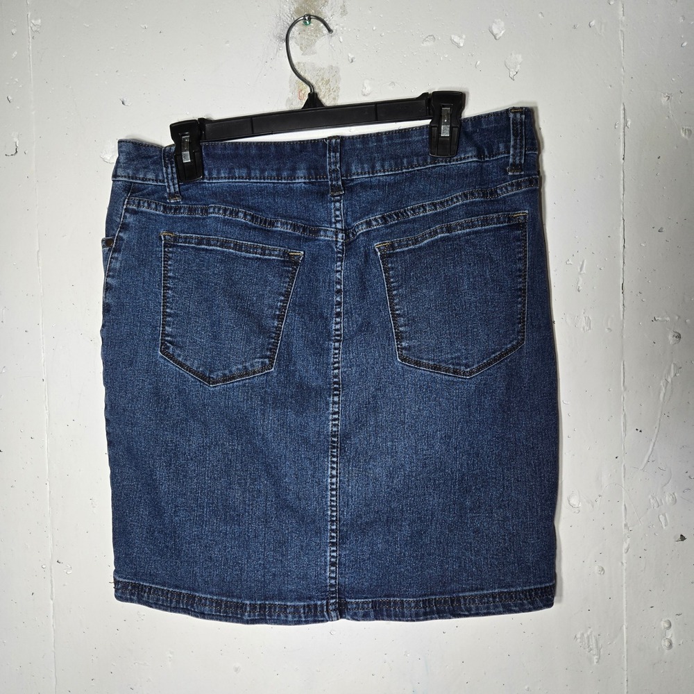 Lee Riders Womens Midrise Denim Blue Jean Skort 14M Skirt Casual Summer Dark - Picture 2 of 10